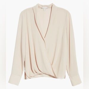 Chelsea 28 Cross Front Women Blouse Cream Ivory Size Small